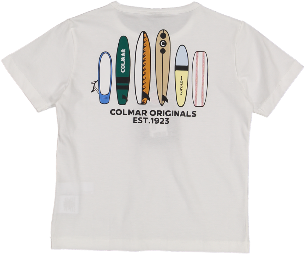3573-SHORT SLEEVE T-SHIRT WITH PRINT ON CHEST-White