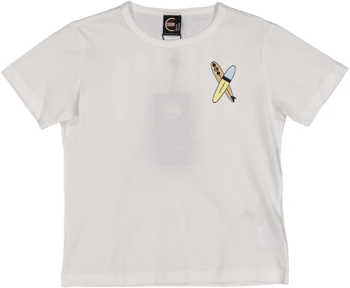3573-SHORT SLEEVE T-SHIRT WITH PRINT ON CHEST-White