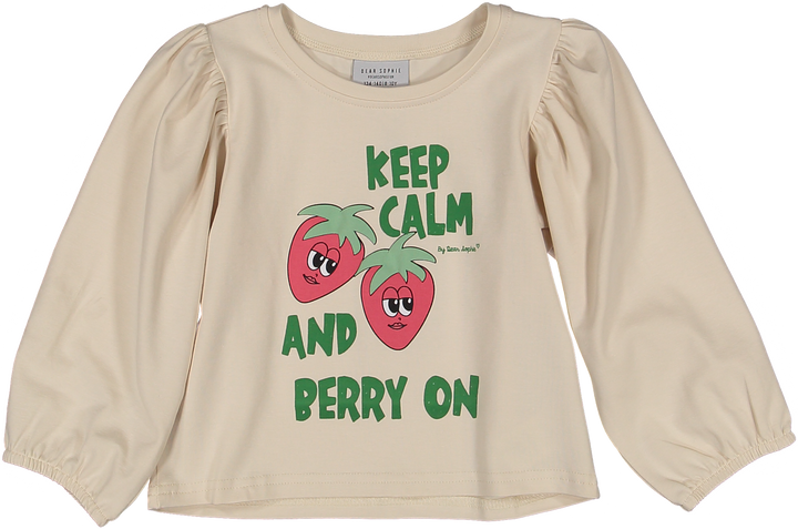 STRAWBERRY ECRU / PUFF SLEEVE T-SHIRT
