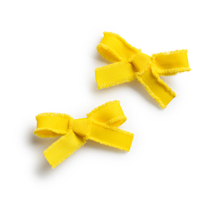 decodc001-Dahlia deconstructed grosgrain ribbon double clip set yellow
