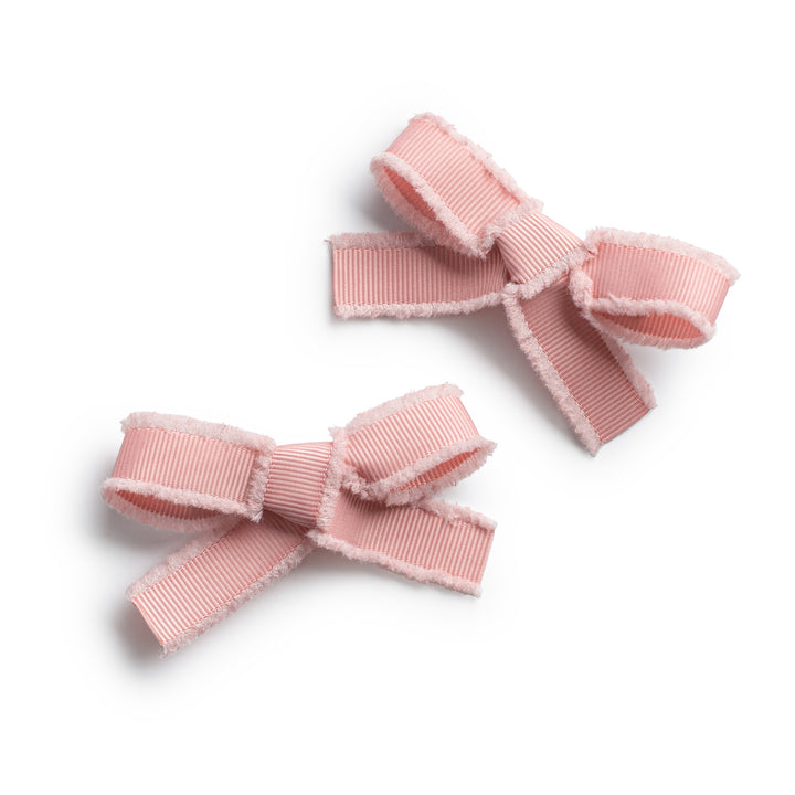 decodc002-Dahlia deconstructed grosgrain ribbon double clip set mauve