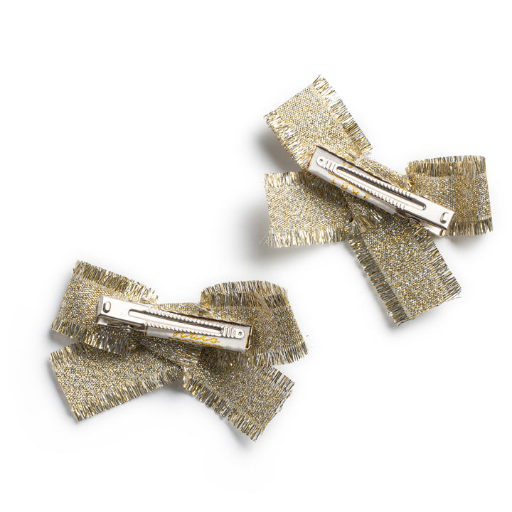 decodc004-Dahlia deconstructed grosgrain ribbon double clip set gold