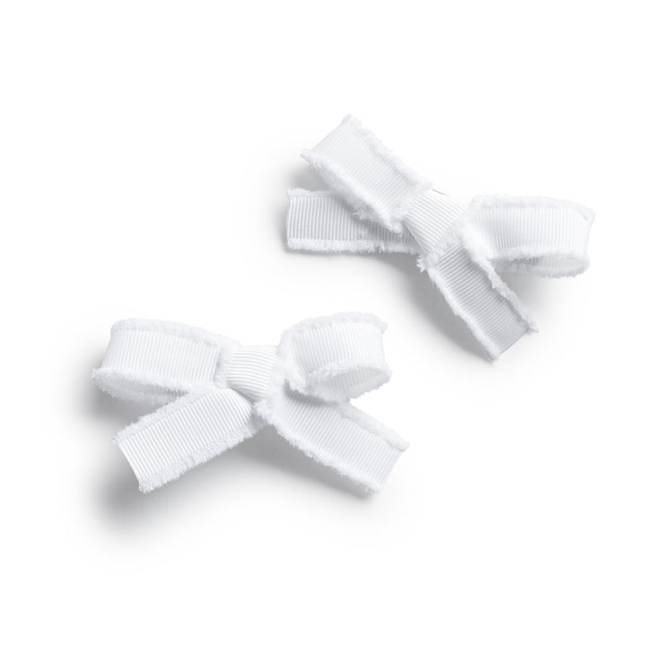 decodc006-Dahlia deconstructed grosgrain ribbon double clip set white