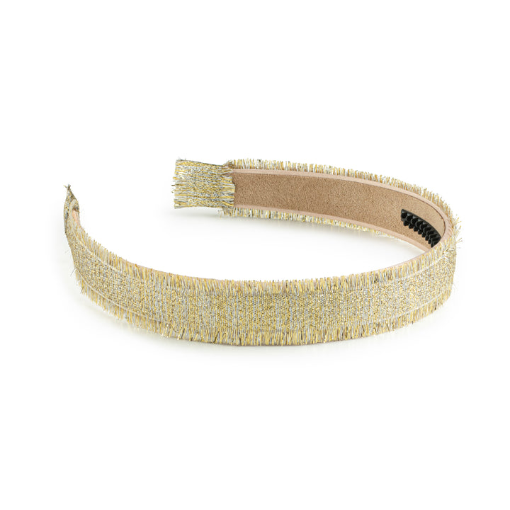decoh004-Dahlia deconstructed grosgrain ribbon headband gold