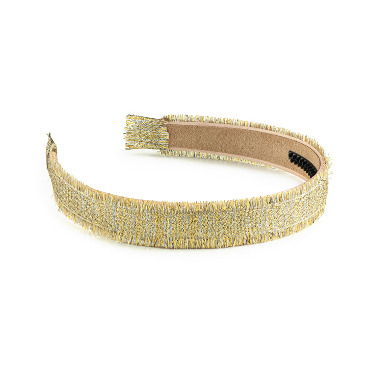 decoh004-Dahlia deconstructed grosgrain ribbon headband gold