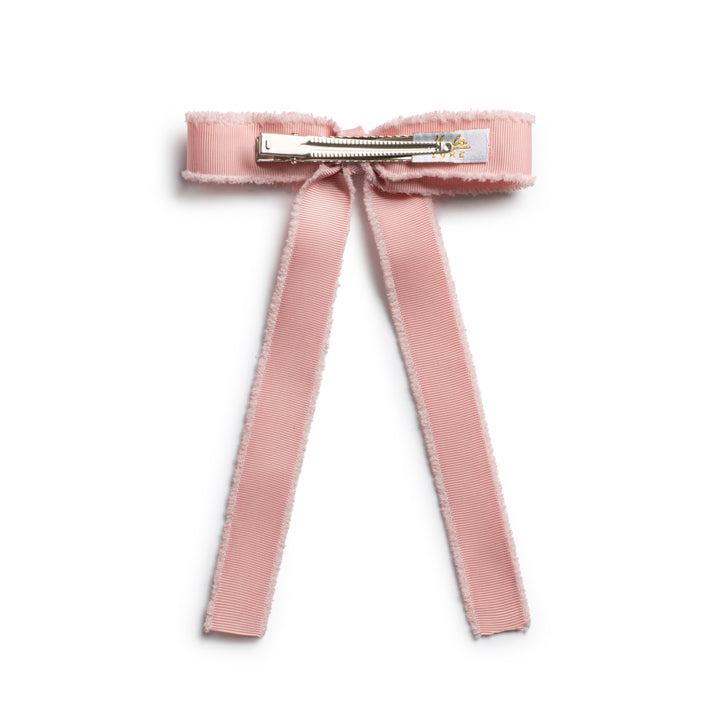 decol002-Dahlia deconstructed grosgrain ribbon long tail clip mauve