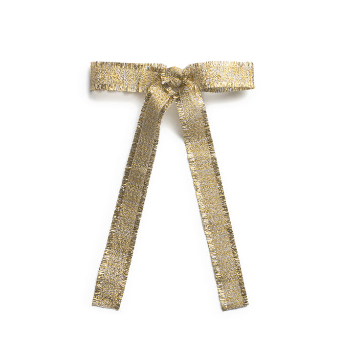 decol004-Dahlia deconstructed grosgrain ribbon long tail clip gold