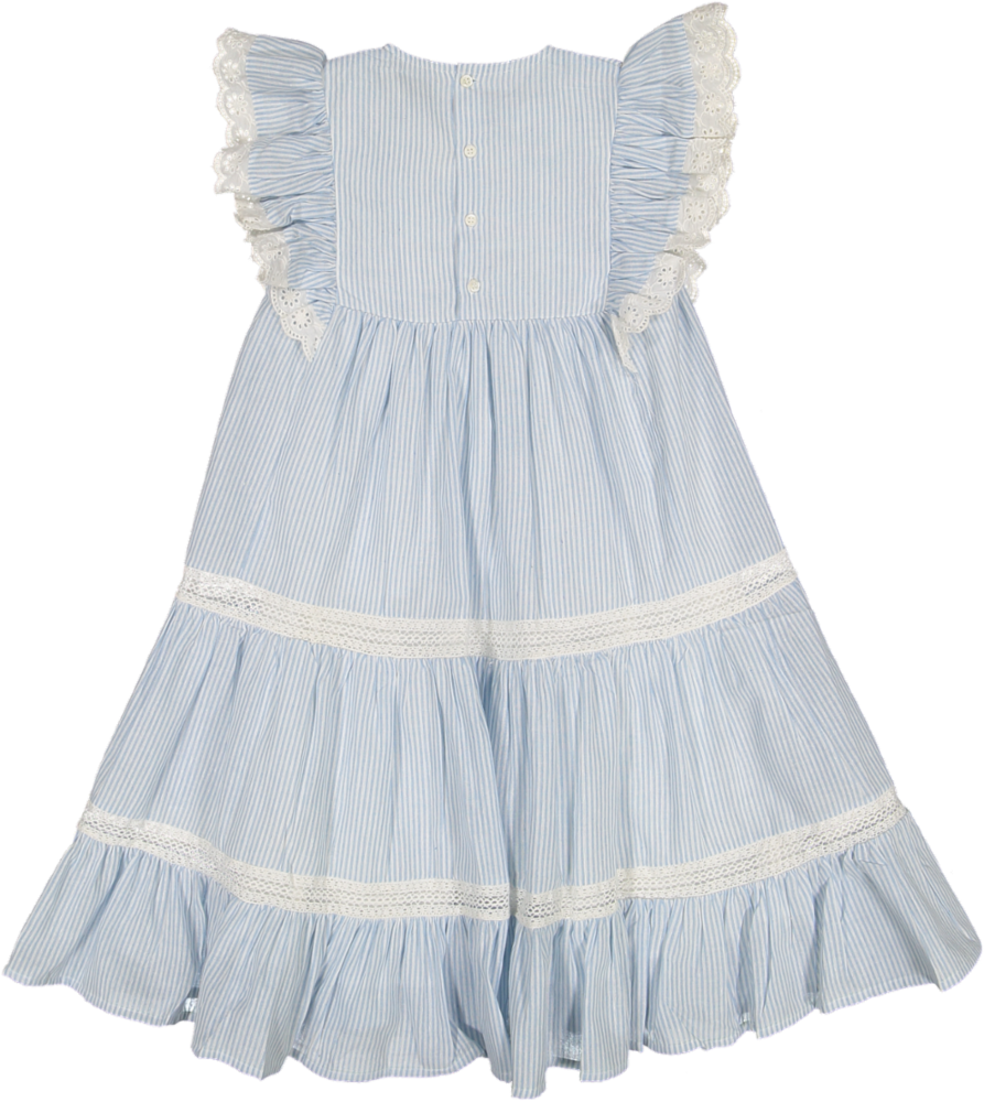 CHARLIE DRESS-PINSTRIPE BLUE