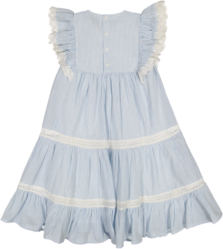 CHARLIE DRESS-PINSTRIPE BLUE
