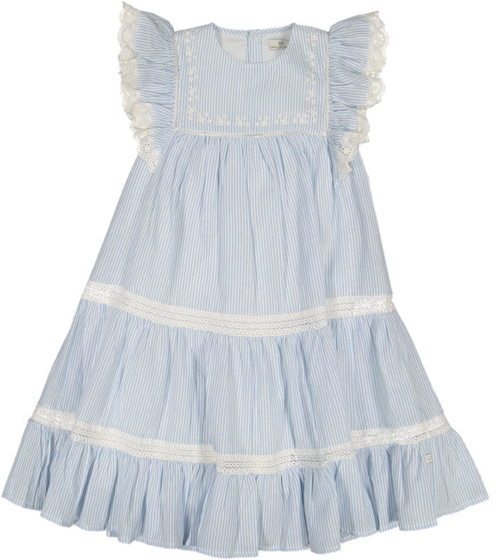 CHARLIE DRESS-PINSTRIPE BLUE