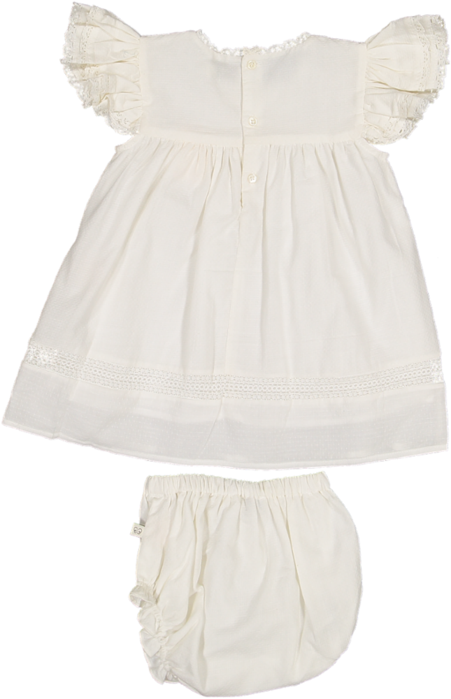 GIGI BABY DRESS-BLOOMER-IVORY SWISS DOT