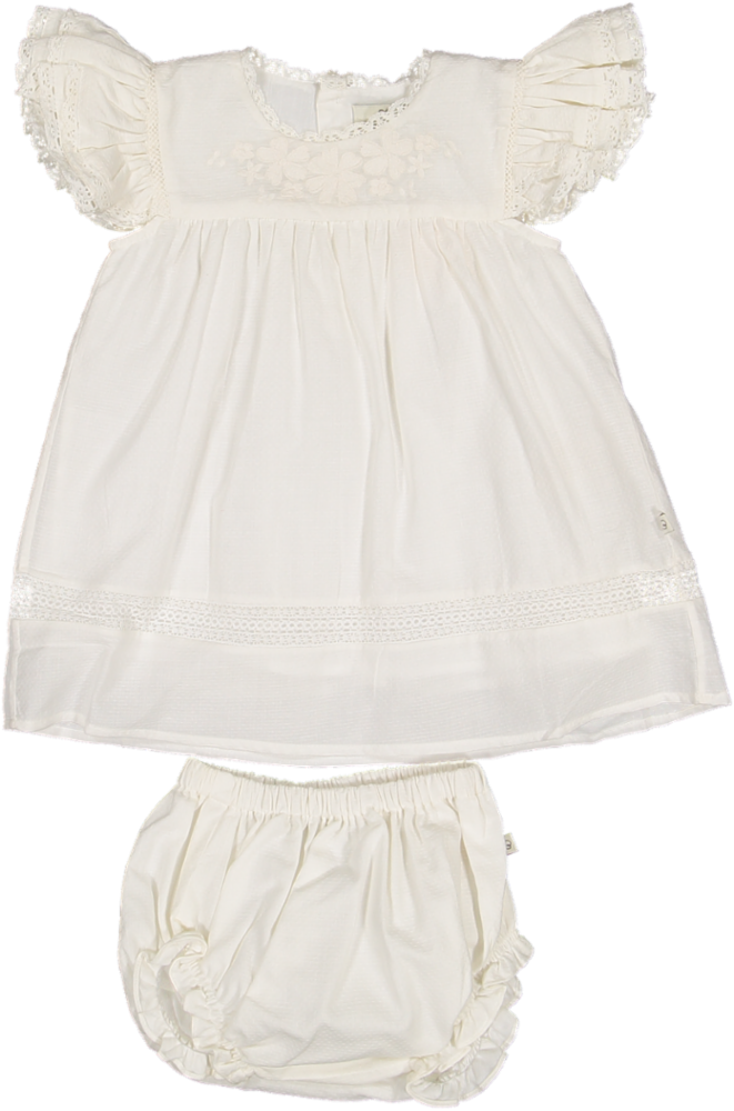 GIGI BABY DRESS-BLOOMER-IVORY SWISS DOT
