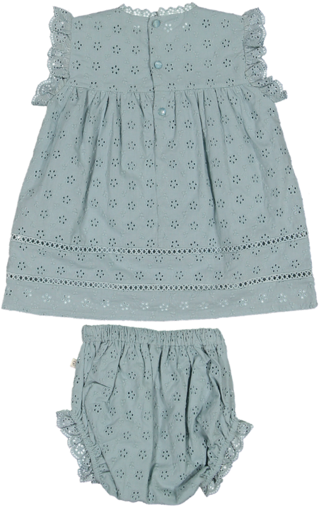 SUSIE BABY DRESS-BLOOMER-SEA DREAM OVERALL EYELET