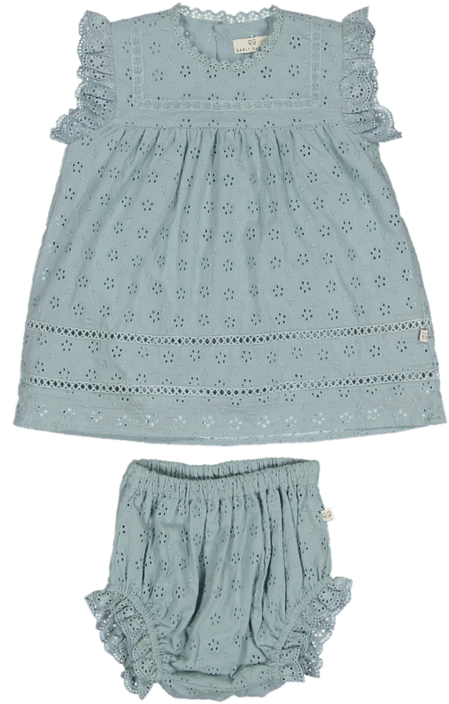 SUSIE BABY DRESS-BLOOMER-SEA DREAM OVERALL EYELET