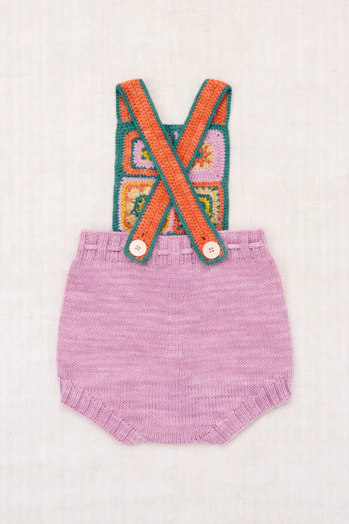 CROCHET AFGHAN ROMPER-Hazy Lilac