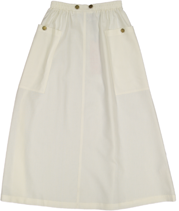 HSK669-SKIRT WITH BIG POCKETS-White
