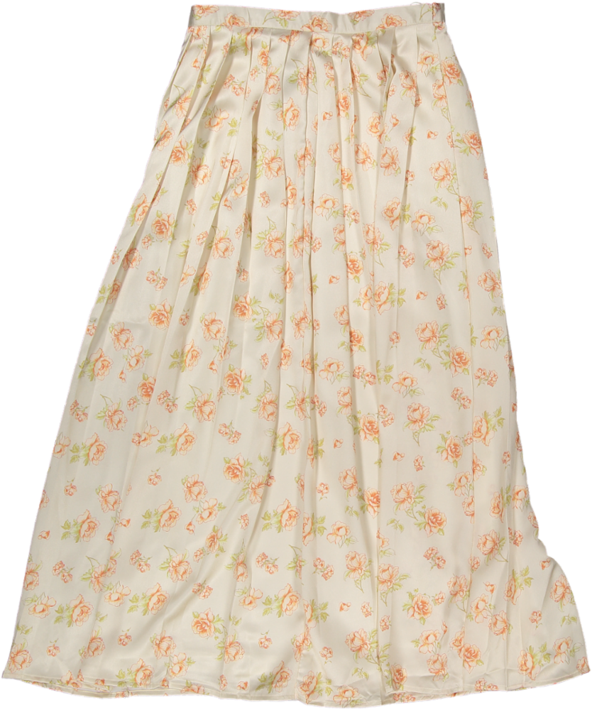 HSK676-SILKY PLEATED SKIRT-Peach