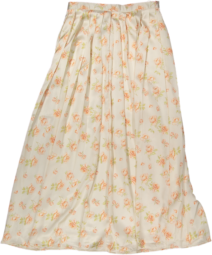 HSK676-SILKY PLEATED SKIRT-Peach