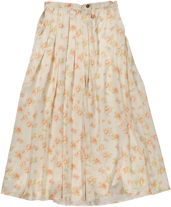 HSK676-SILKY PLEATED SKIRT-Peach