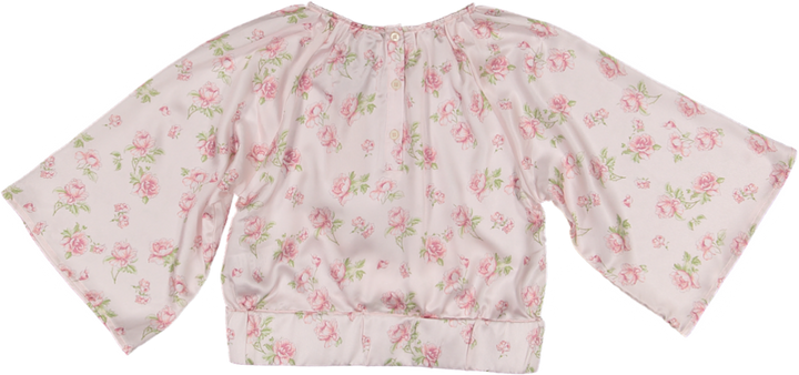 HSH651-SILK PRINTED TOP-Pink