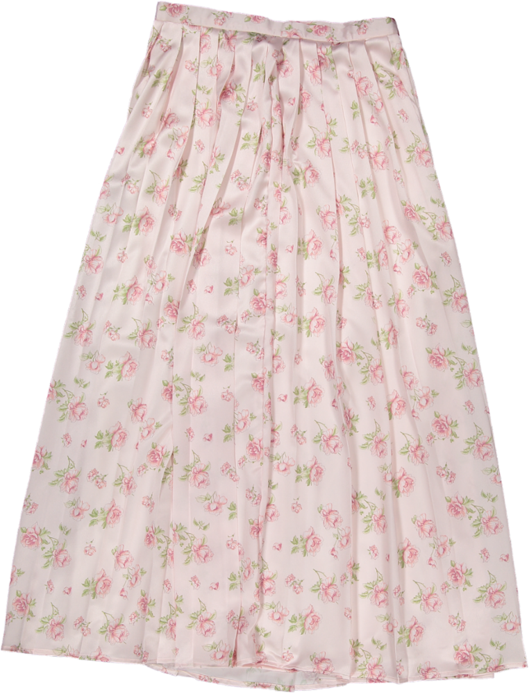 HSK676-SILKY PLEATED SKIRT-Pink