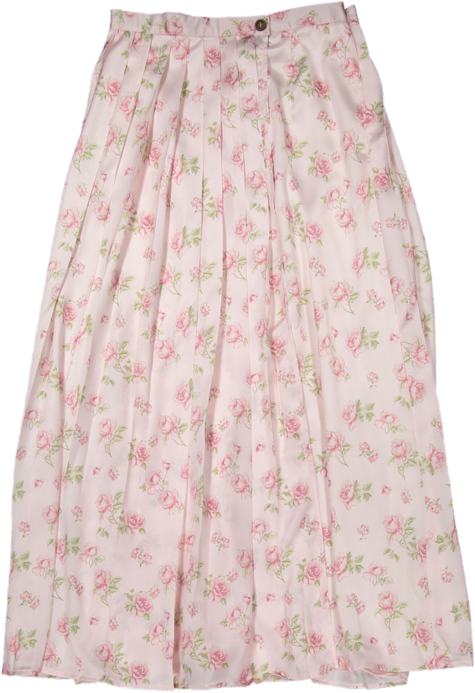 HSK676-SILKY PLEATED SKIRT-Pink
