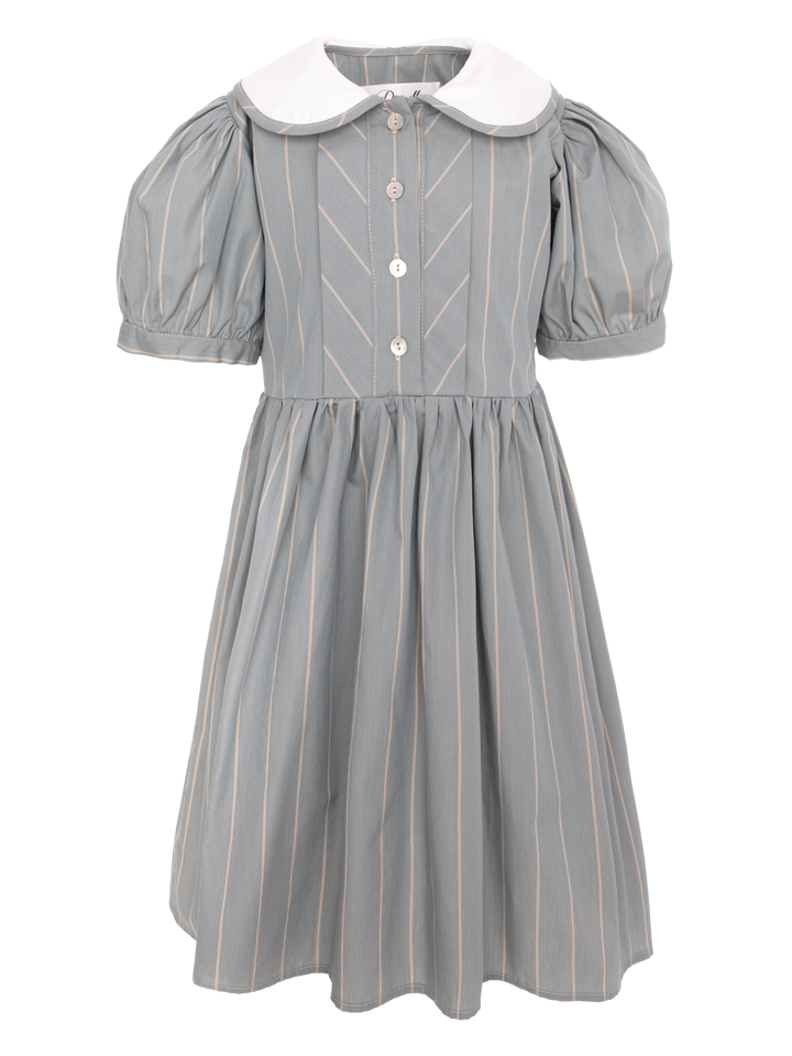 MATHILDA DRESS-PALE GREEN WITH WHITE COLLAR