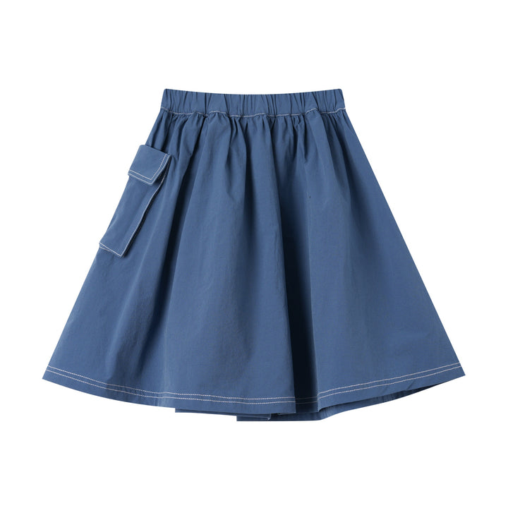 UTILITY POCKET SKIRT-BLUE