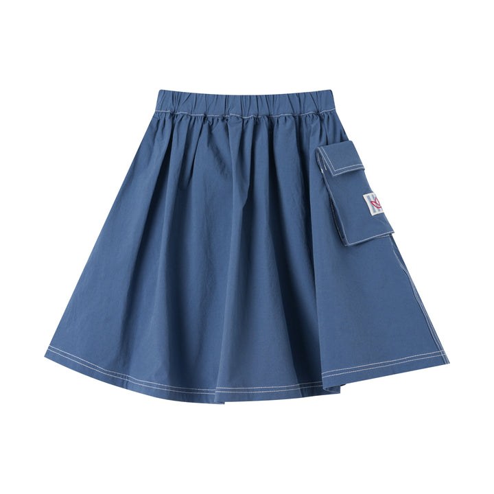 UTILITY POCKET SKIRT-BLUE