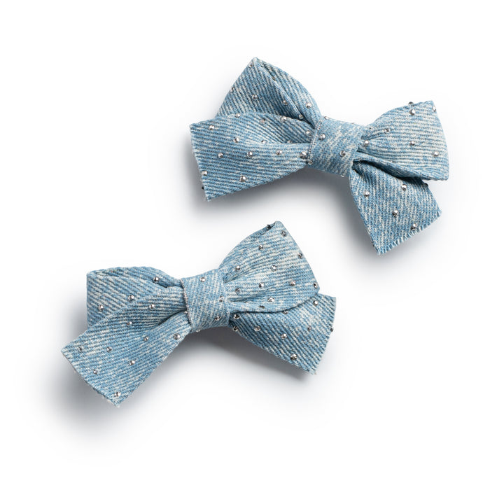 jeandc001-Jean embellished double clip set light jean wash
