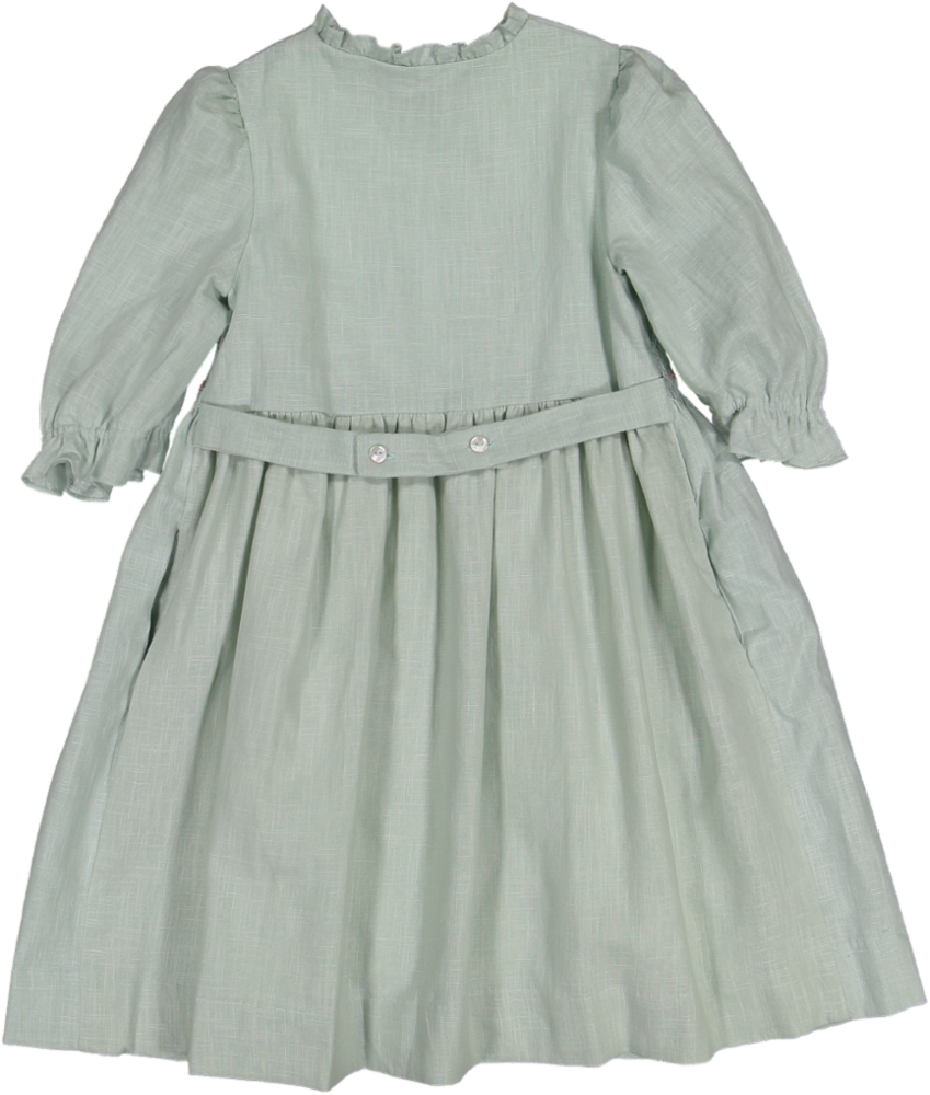 34031-LOLYNE CUSTOM 3/4 SLV DRESS-Mint Linen