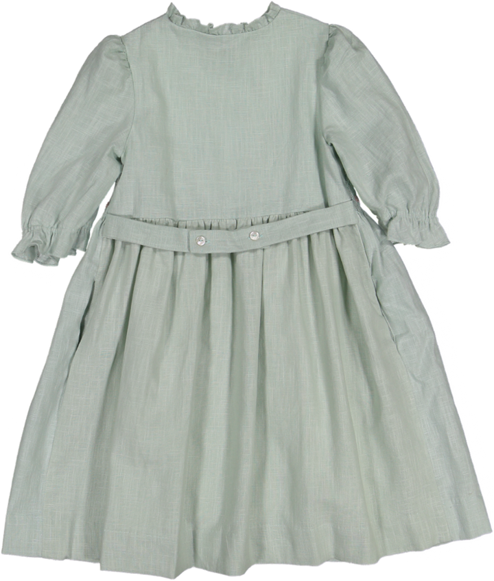 34031-LOLYNE CUSTOM 3/4 SLV DRESS-Mint Linen