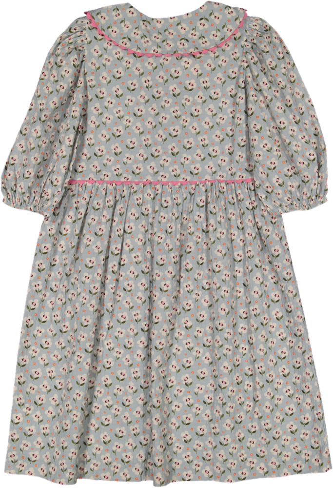 SS25005-ILIA DRESS-SEAFOAM GREEN WITH WHITE FLOWERS