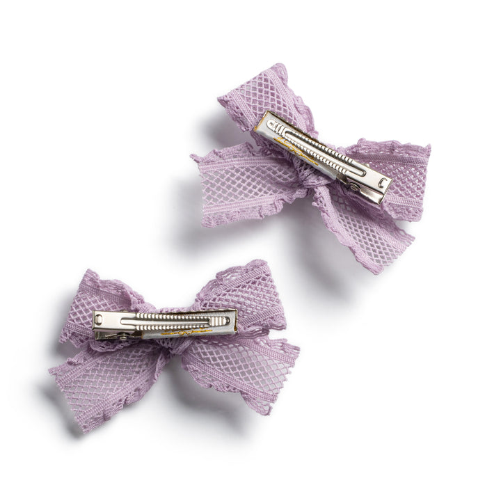 latdc001-Mae lattice lace double clip set lavender