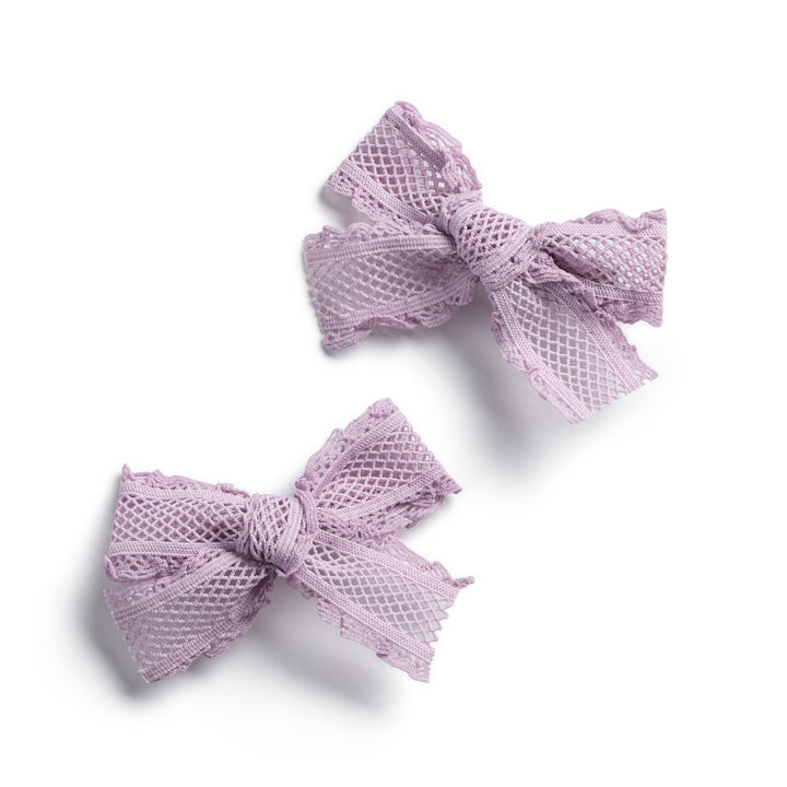 latdc001-Mae lattice lace double clip set lavender