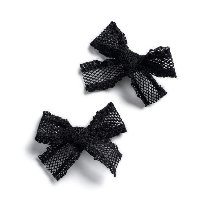 latdc004-Mae lattice lace double clip set black