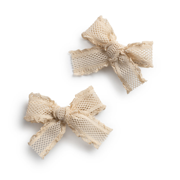 latdc006-Mae lattice lace double clip set sand
