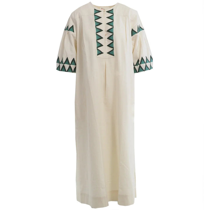 Rudo TCC02 Alpha-Off White Short sleeve long dress
