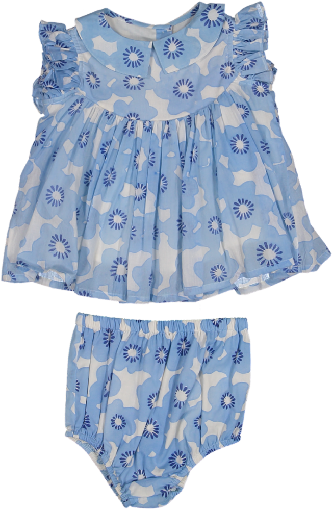SOPHIA BABY SET-BLUE DAISIES