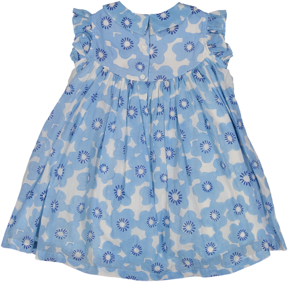 SOPHIA DRESS-BLUE DAISIES