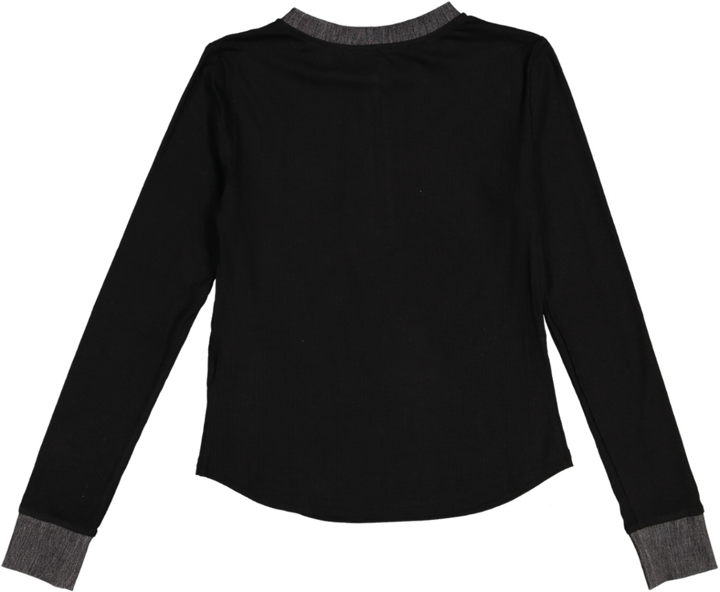 TS51583T-BLACK RIB TOP WITH EXPOSED ZIPPER