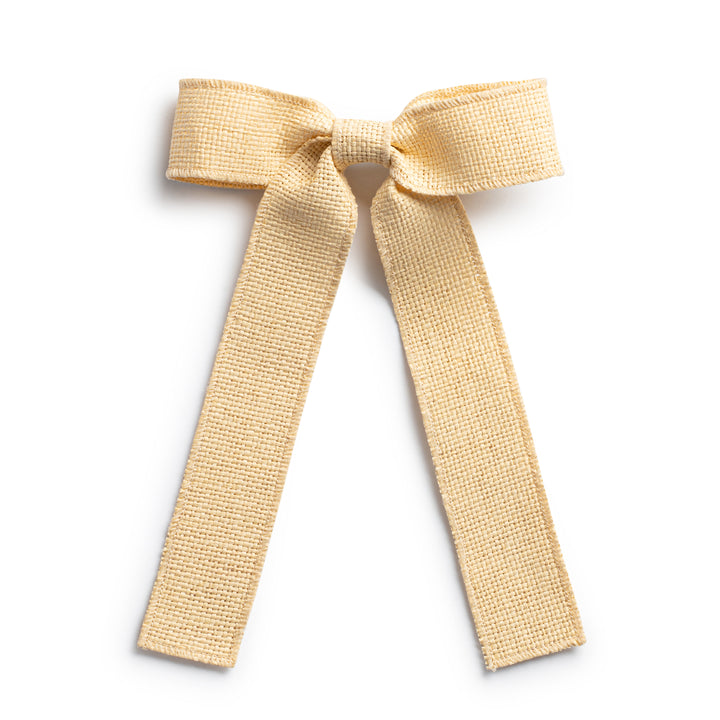 luxl002-Tabitha luxe linen long tail clip buttermilk