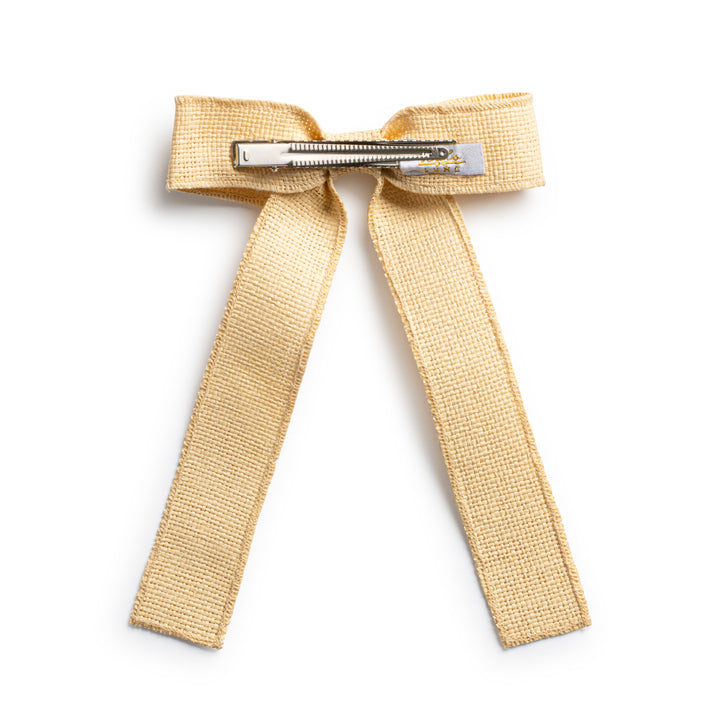 luxl002-Tabitha luxe linen long tail clip buttermilk