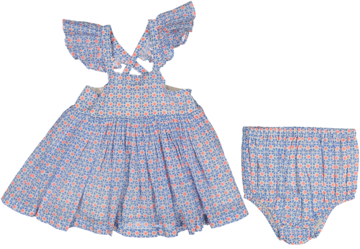 ABBY SET-BLUE GEOMETRIC PRINT