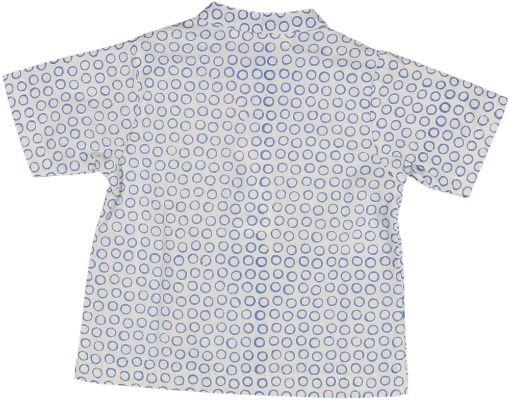 BASIC SHIRT-Blue Circle Print