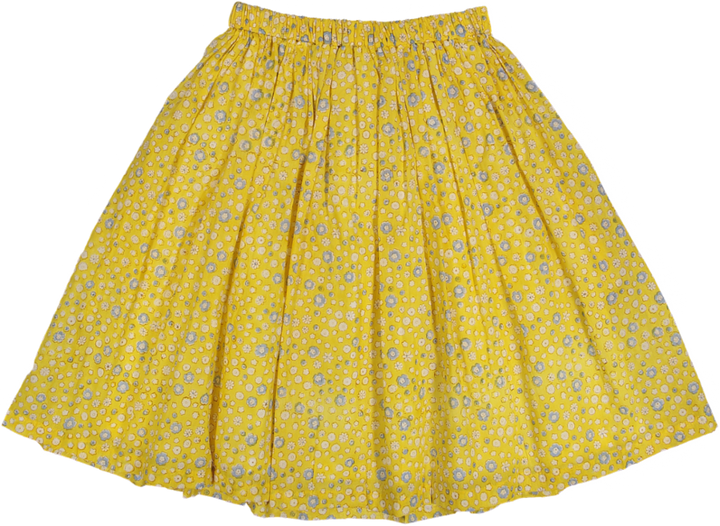 CUSTOM SKIRT-YELLOW DITSY FLORAL