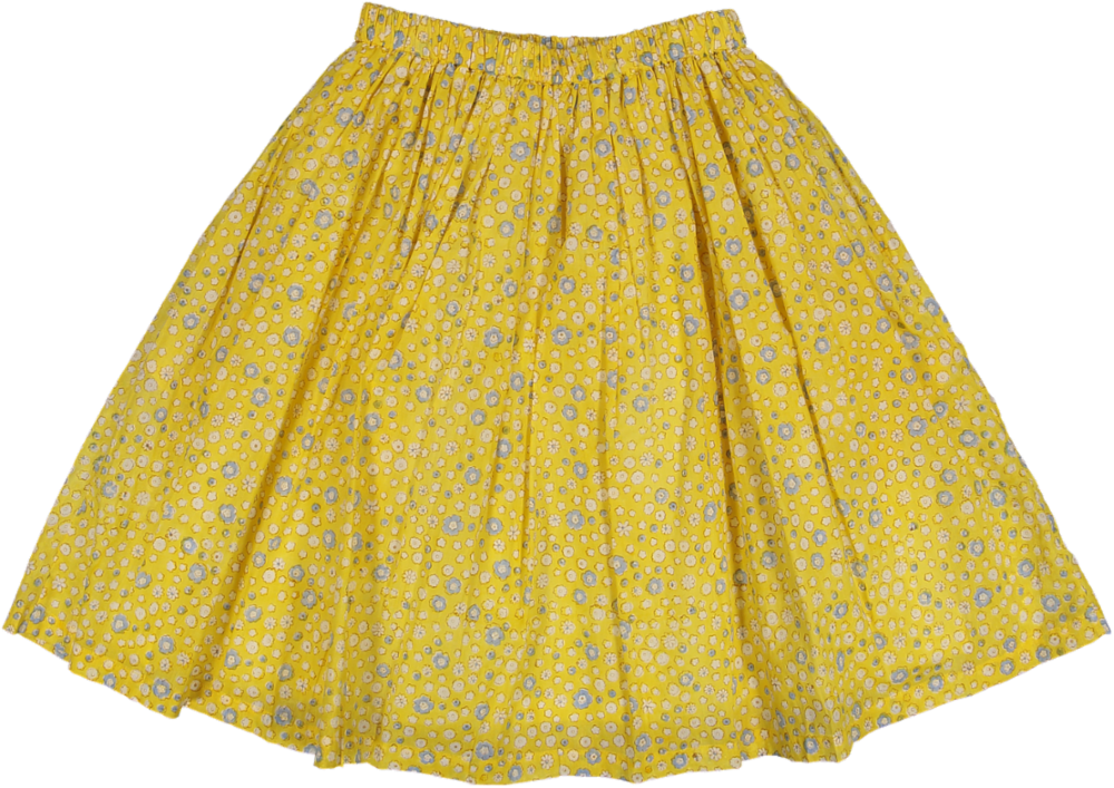 CUSTOM SKIRT-YELLOW DITSY FLORAL