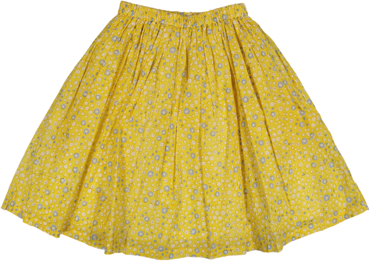 CUSTOM SKIRT-YELLOW DITSY FLORAL