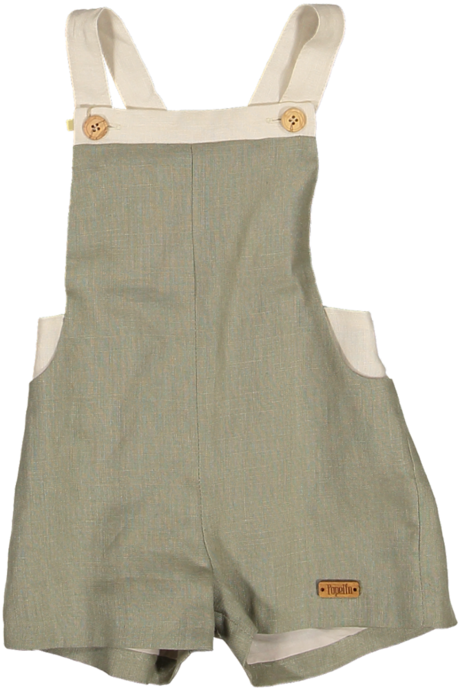 Mod 9.2 Green linen contrasting dungarees