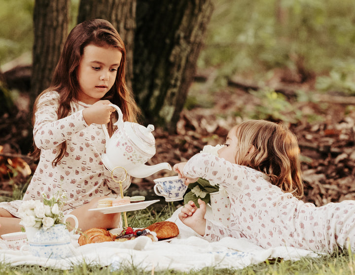 Tea Party Pajama-Wine